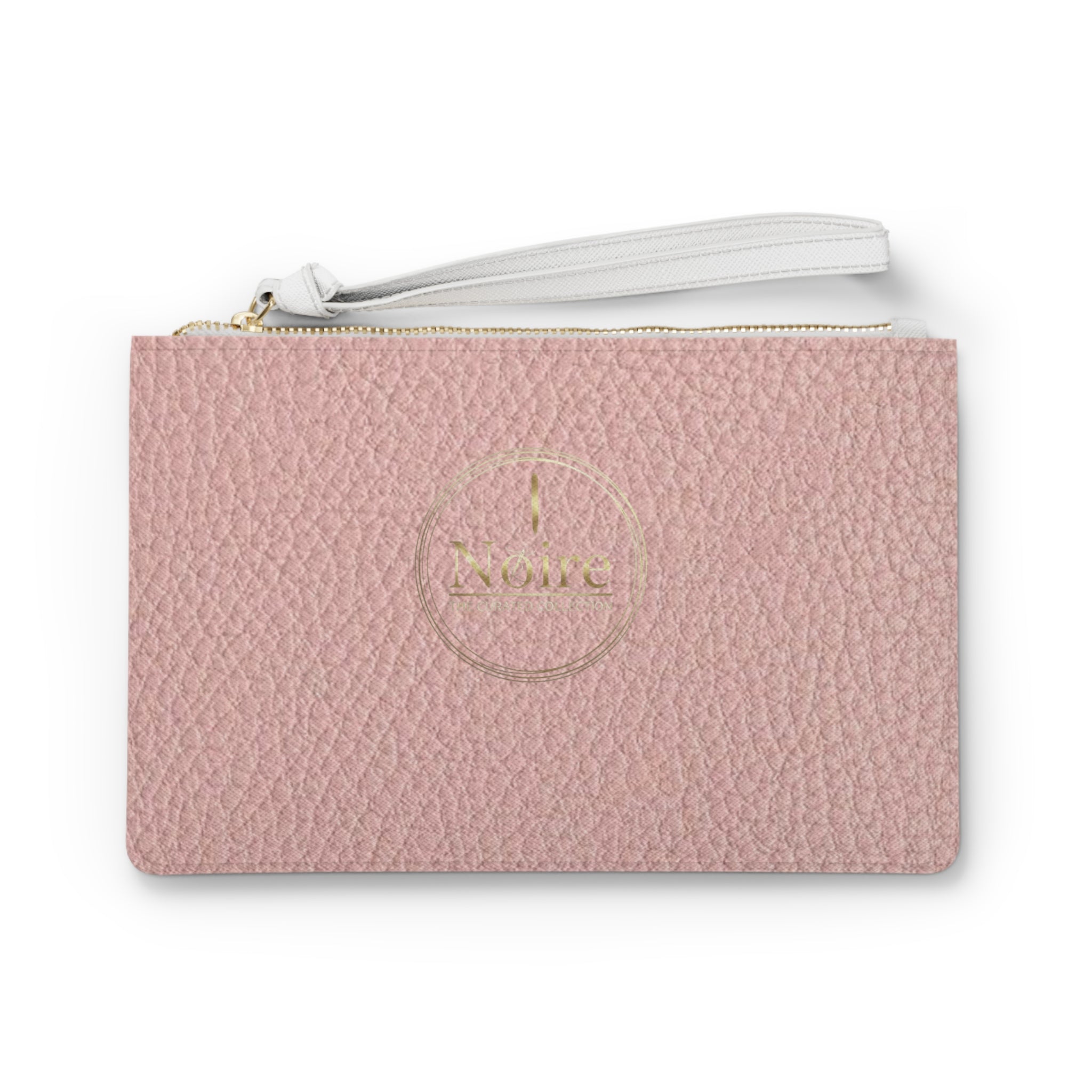 Blush Pebble Clutch Bag — Small Wristlet Evening Purse