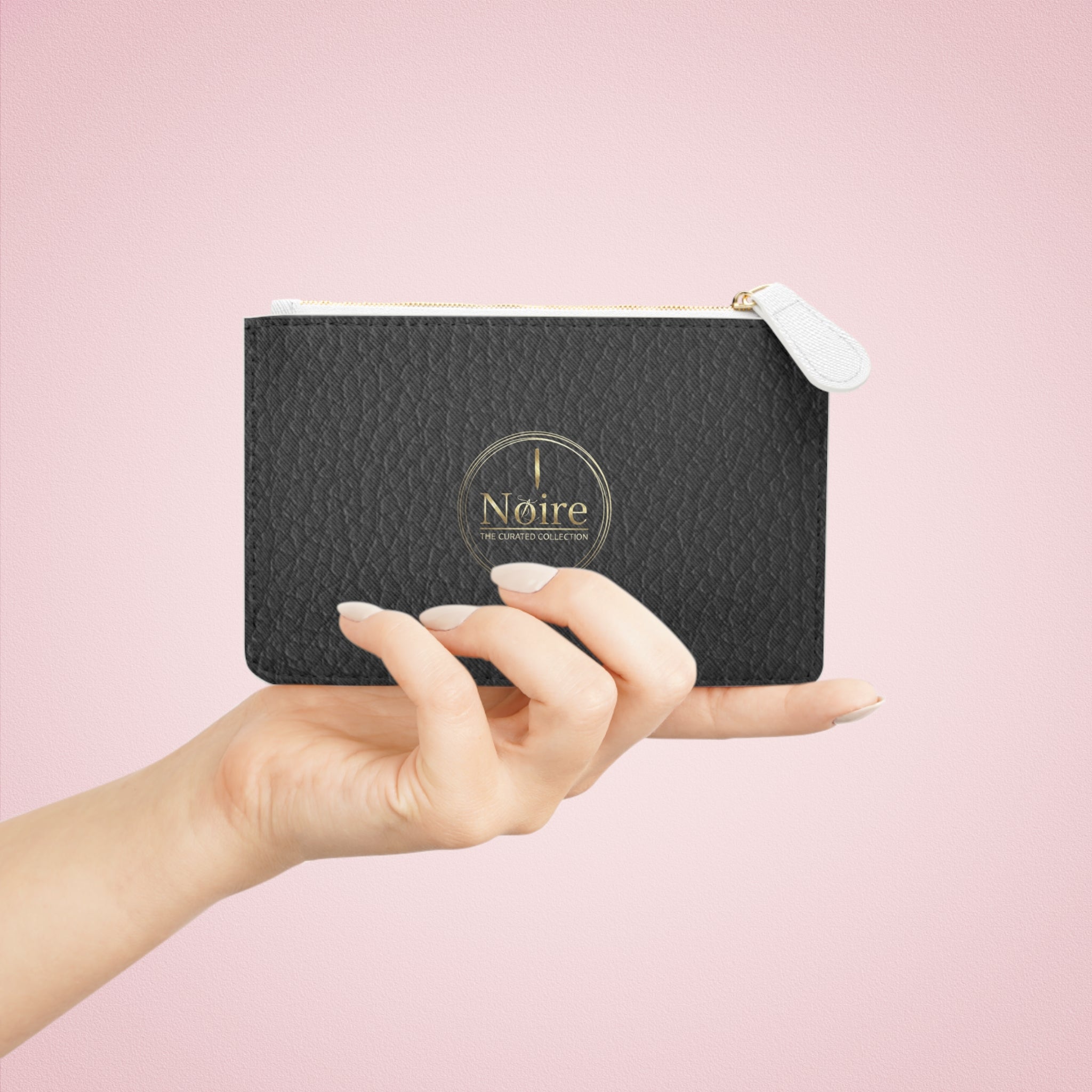 Mini Clutch Bag —  Leatherette Zip Pouch