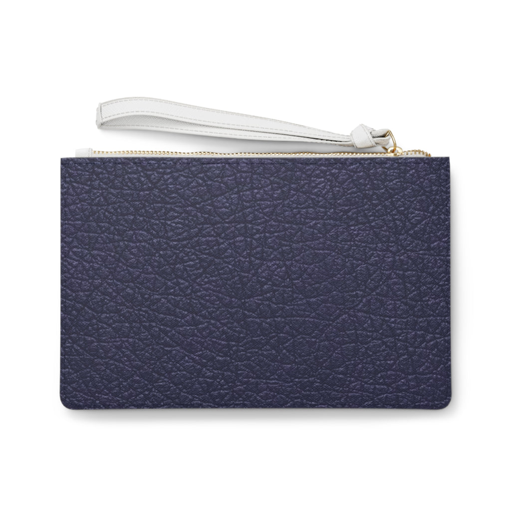 Navy Textured Leather Clutch Bag – Wristlet Evening Purse