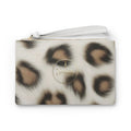 Leopard Print Clutch Bag – Neutral Faux Fur Wristlet