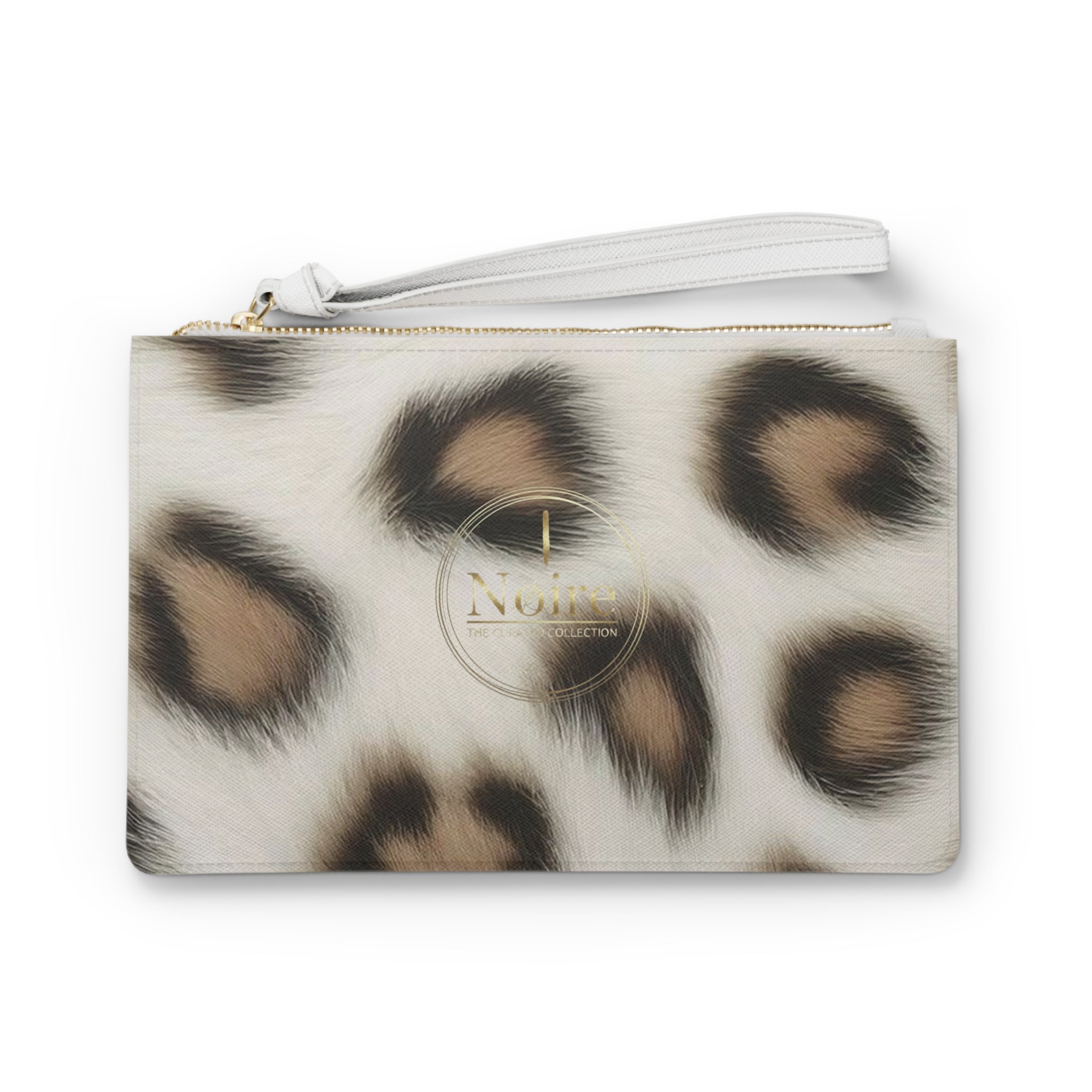 Leopard Print Clutch Bag – Neutral Faux Fur Wristlet