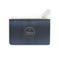 Noire Mini Clutch Bag — Elegant Black Zip Pouch with Gold Logo