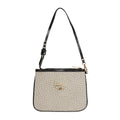 Pebbled Leather Small Shoulder Bag | Neutral Cream Crossbody Purse