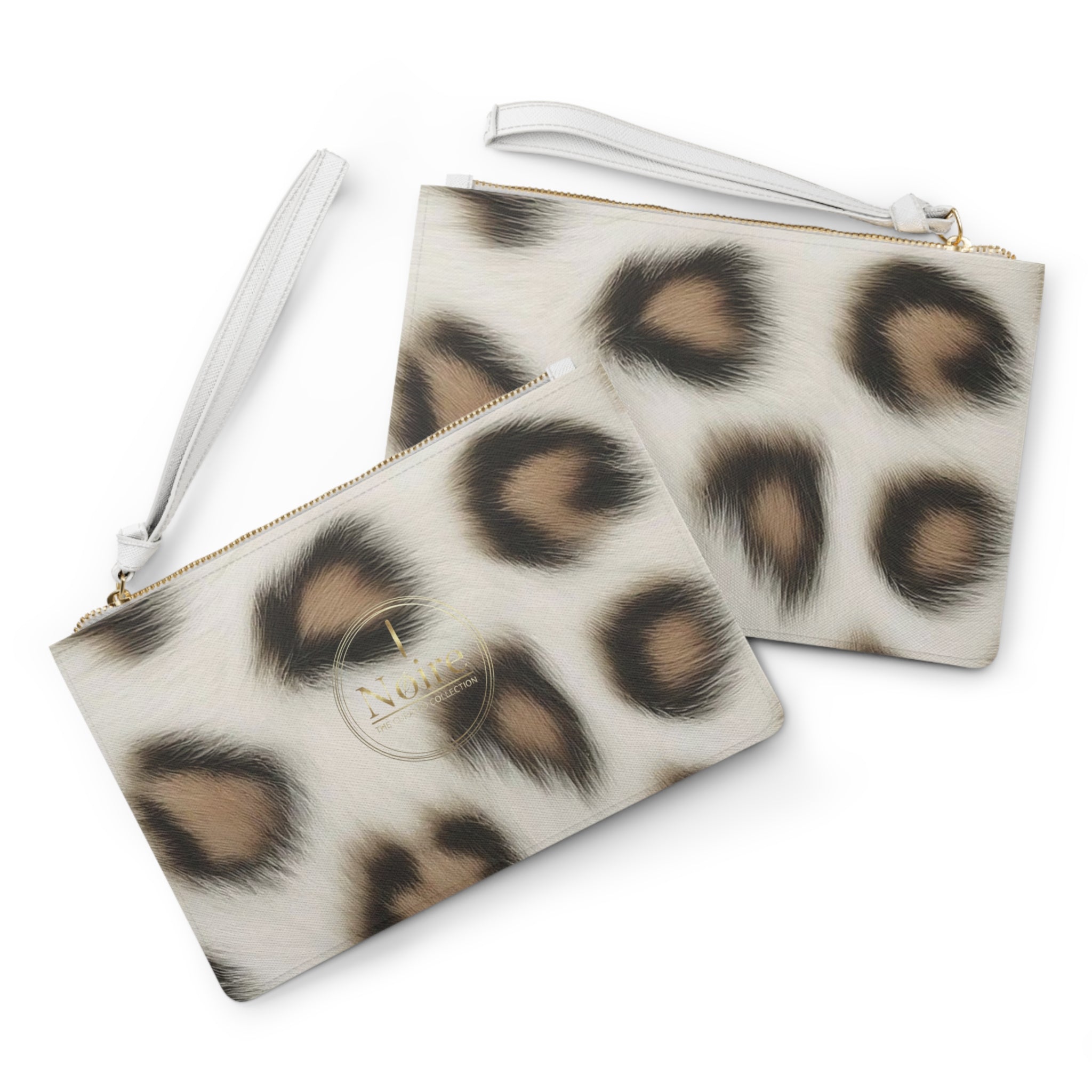 Leopard Print Clutch Bag – Neutral Faux Fur Wristlet