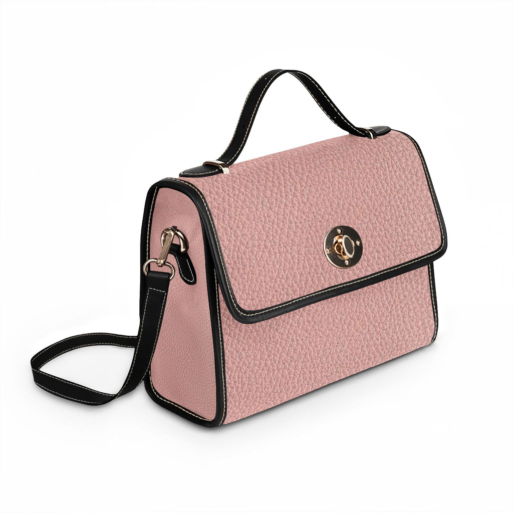Blush Pebbled Leather Satchel Bag | Waterproof Canvas Bag