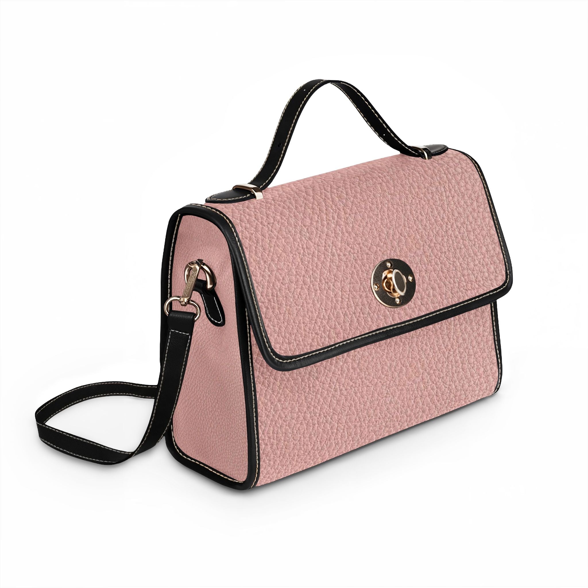 Blush Pebbled Leather Satchel Bag | Waterproof Canvas Bag