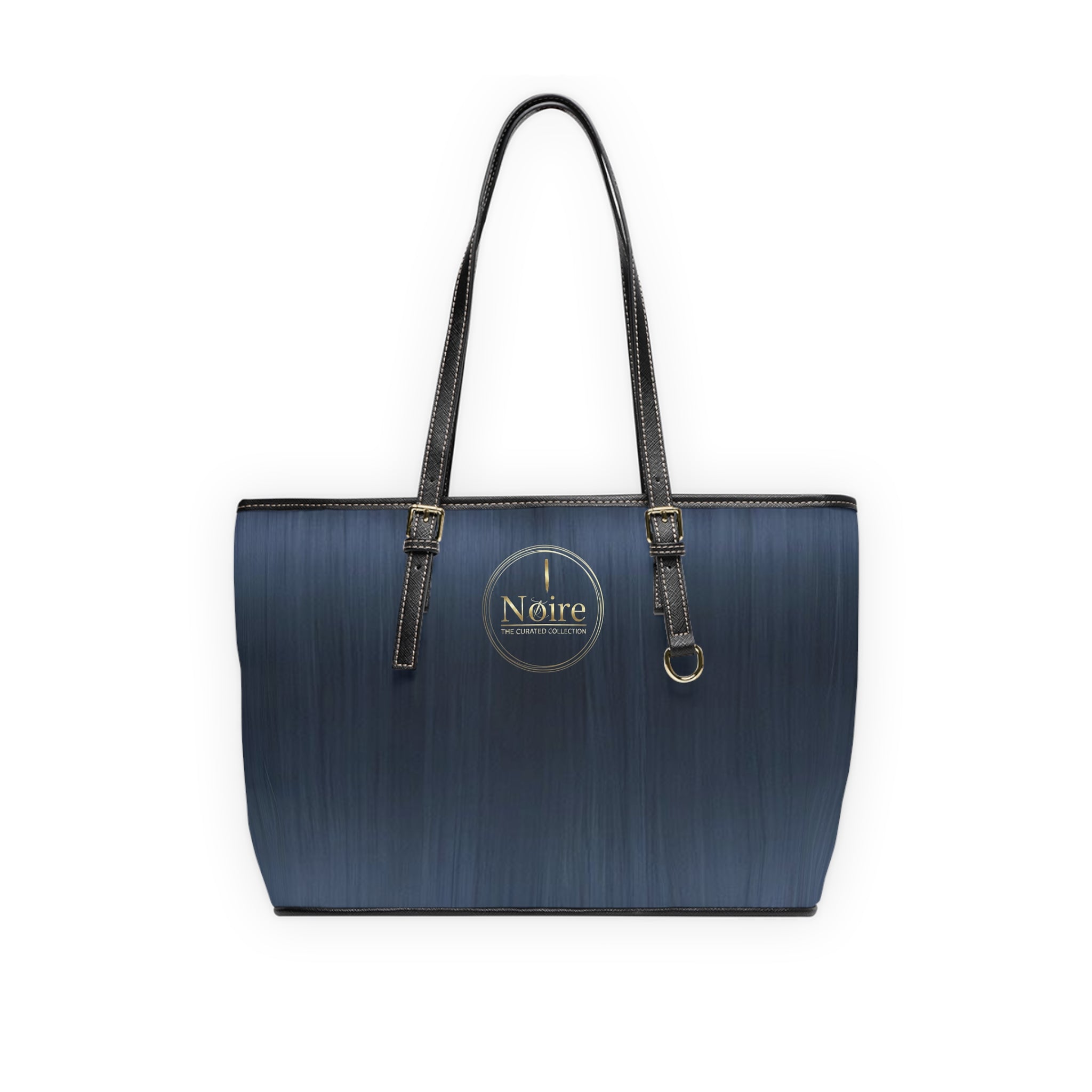 Navy Brushed PU Leather Shoulder Bag – Classic Everyday Tote