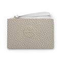 Pebbled Taupe Leather Clutch Bag — Wristlet Purse