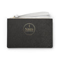 Noire Black Leather Wristlet Clutch Bag — Elegant Zippered Evening Purse