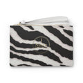 Zebra Print Wristlet Clutch Bag — Black & White Animal Pattern