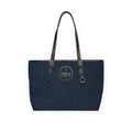 Noire Navy PU Leather Shoulder Bag – Classic Tote Handbag with Gold Logo