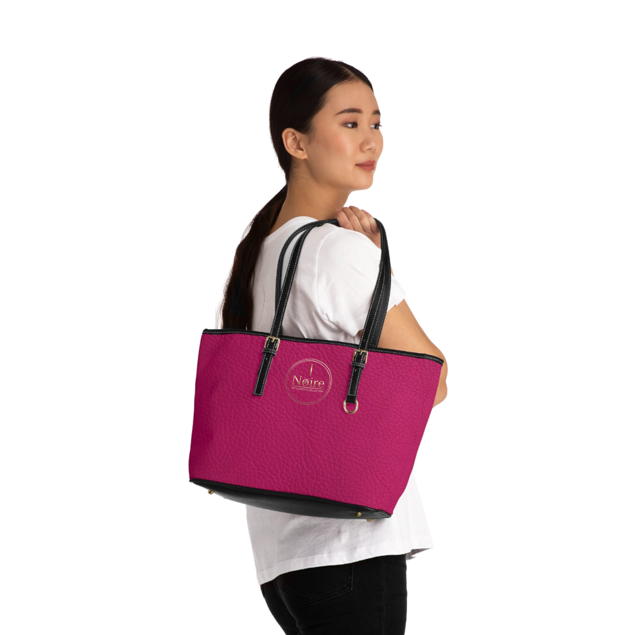 Pink PU Leather Shoulder Bag