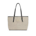 Textured PU Leather Tote Bag - Cream Shoulder Handbag