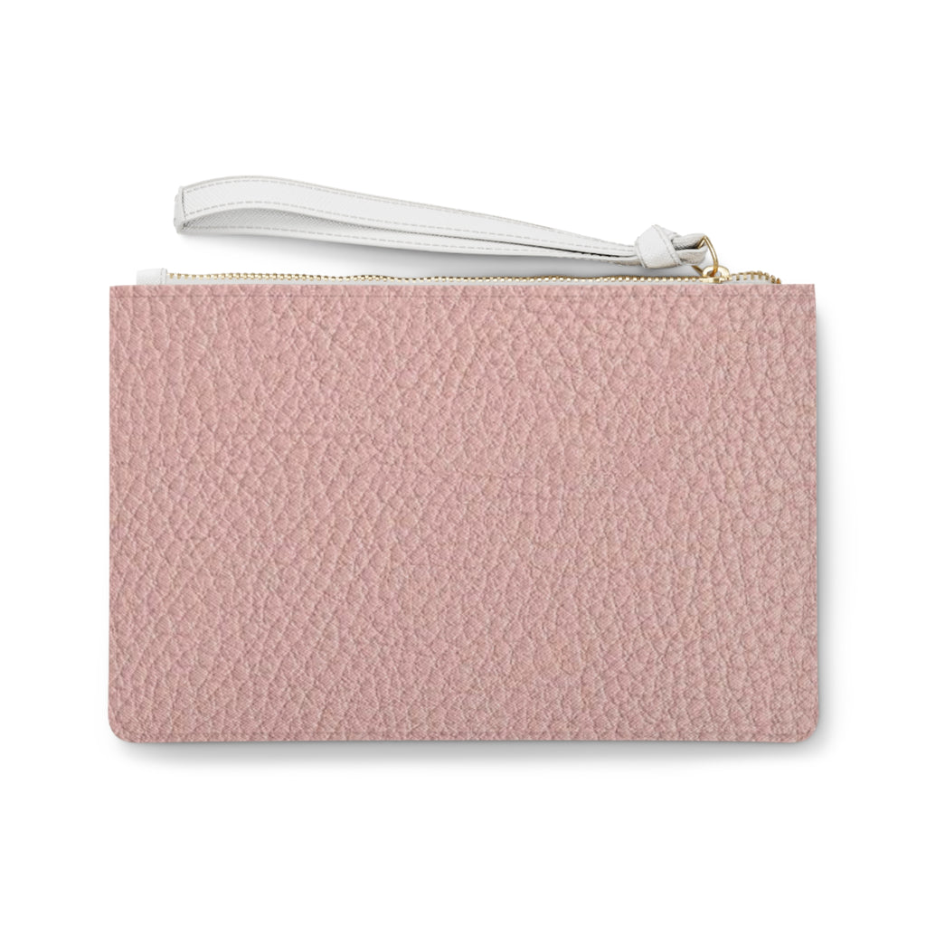Blush Pebble Clutch Bag — Small Wristlet Evening Purse