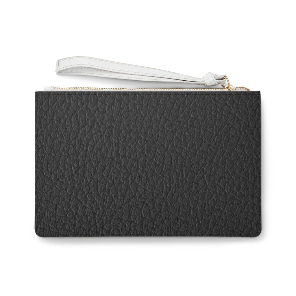 Black Pebbled Clutch Bag – Minimal Leather Wristlet Purse