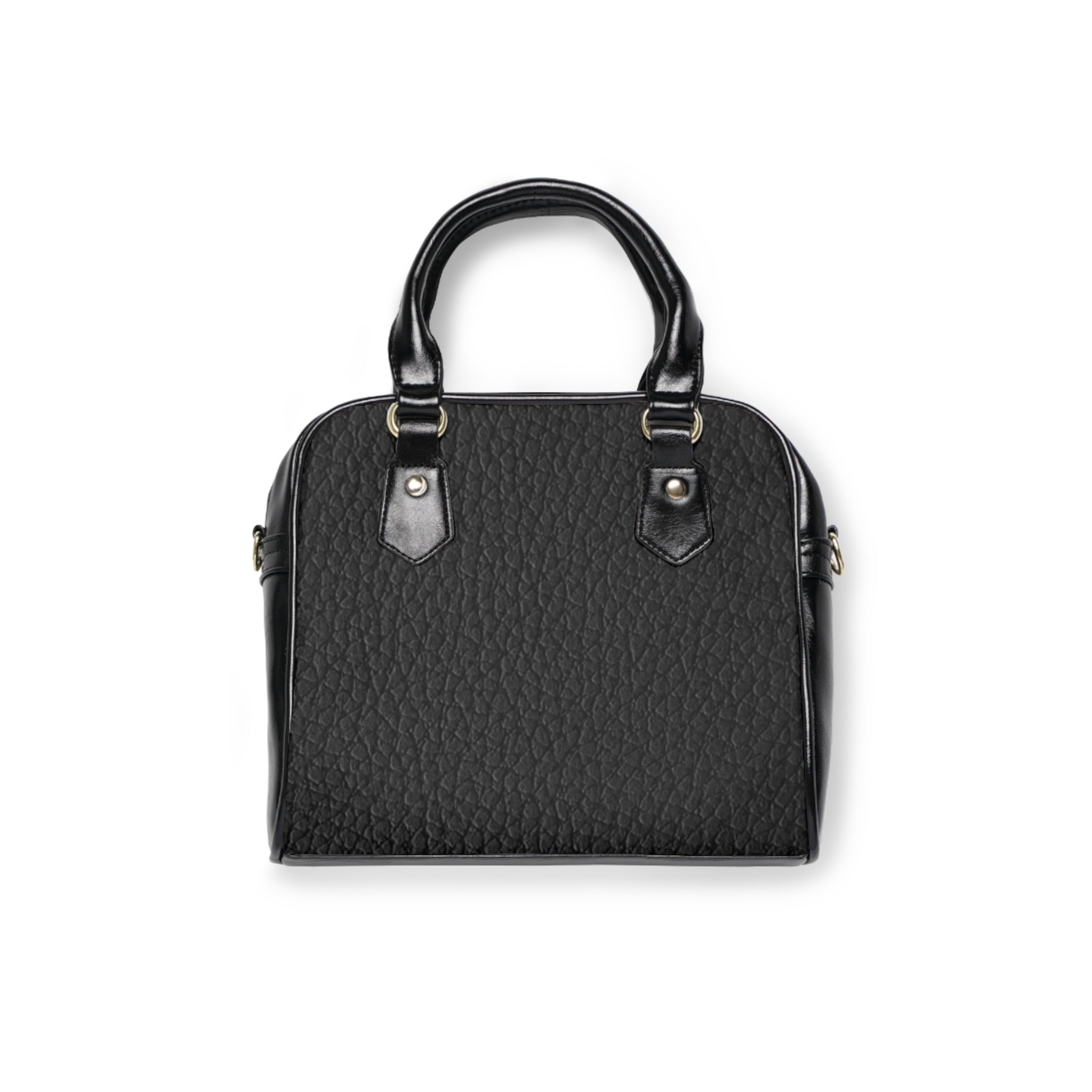 Noire Quilted Shoulder Handbag — Black Faux Leather Satchel