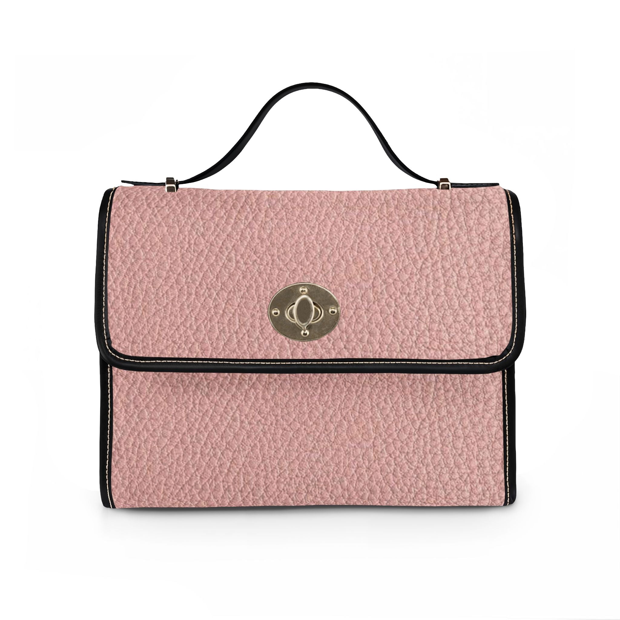 Blush Pebbled Leather Satchel Bag | Waterproof Canvas Bag