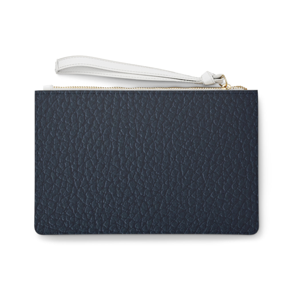 Royal bluePebbled Leather Wristlet Clutch Bag – Minimal Zipper Pouch