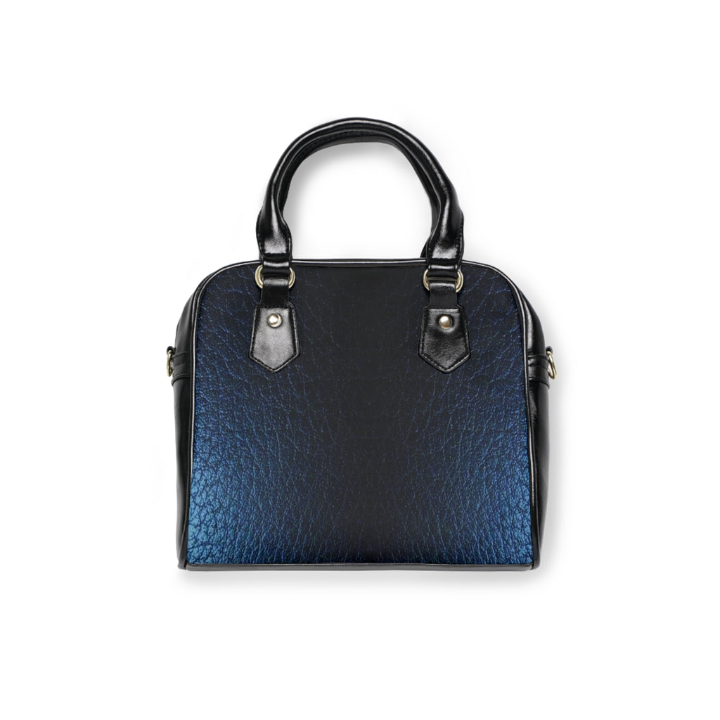 Leatherette Shoulder Handbag – Midnight Blue Textured Tote