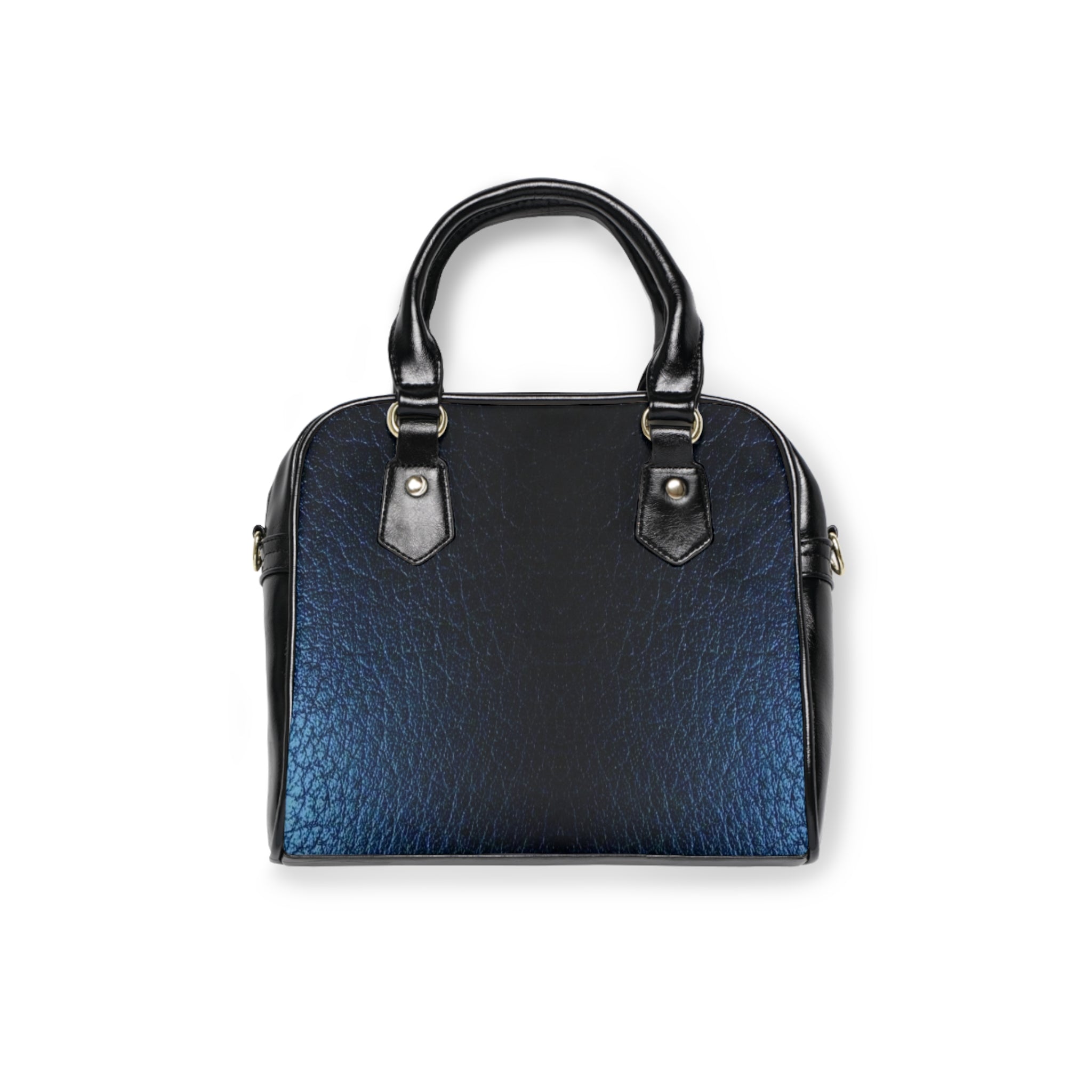 Leatherette Shoulder Handbag – Midnight Blue Textured Tote