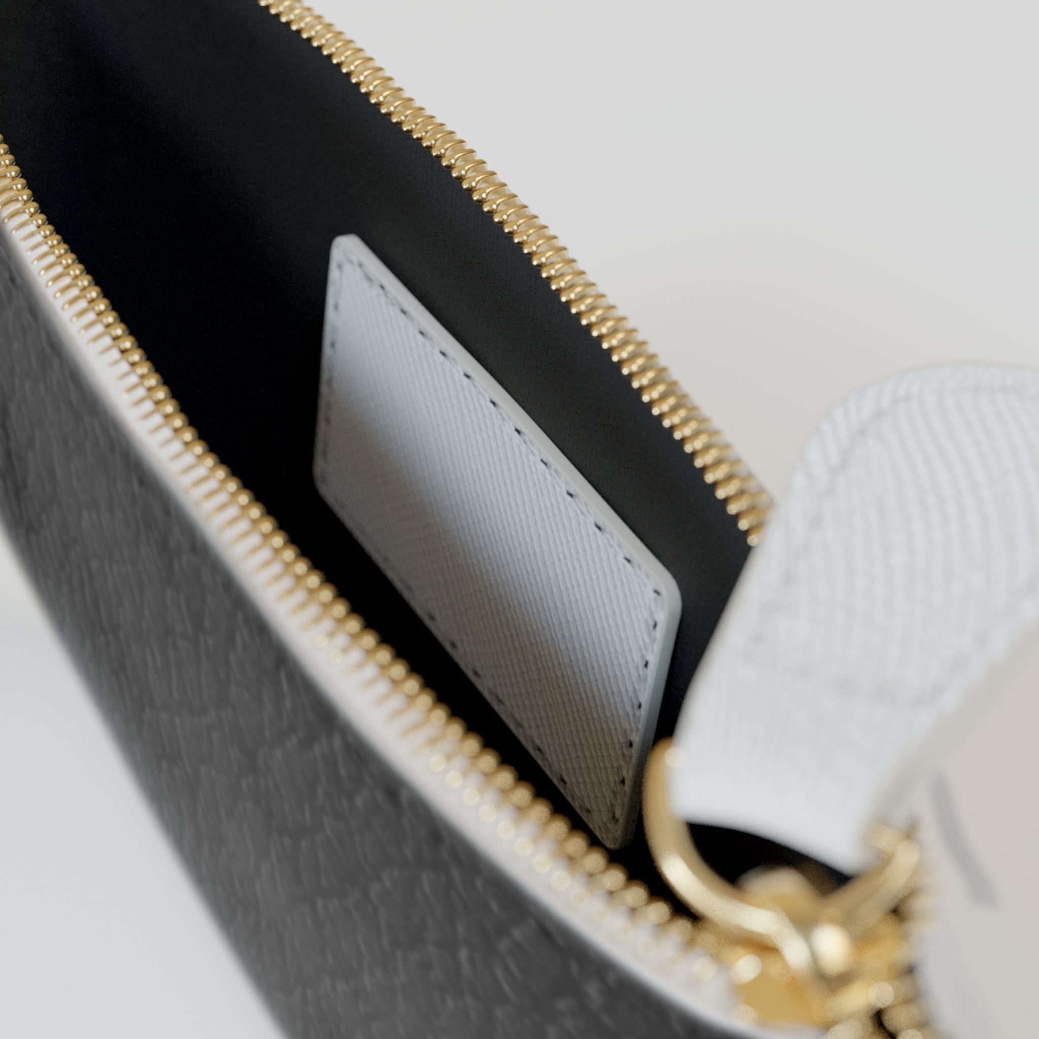 Mini Clutch Bag —  Leatherette Zip Pouch