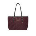Quilted PU Leather Shoulder Bag — Burgundy Tote with Adjustable Straps