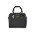 Noire Quilted Shoulder Handbag — Black Faux Leather Satchel