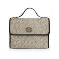 Pebbled Taupe Satchel Waterproof Canvas Bag | Structured Top-Handle Crossbody