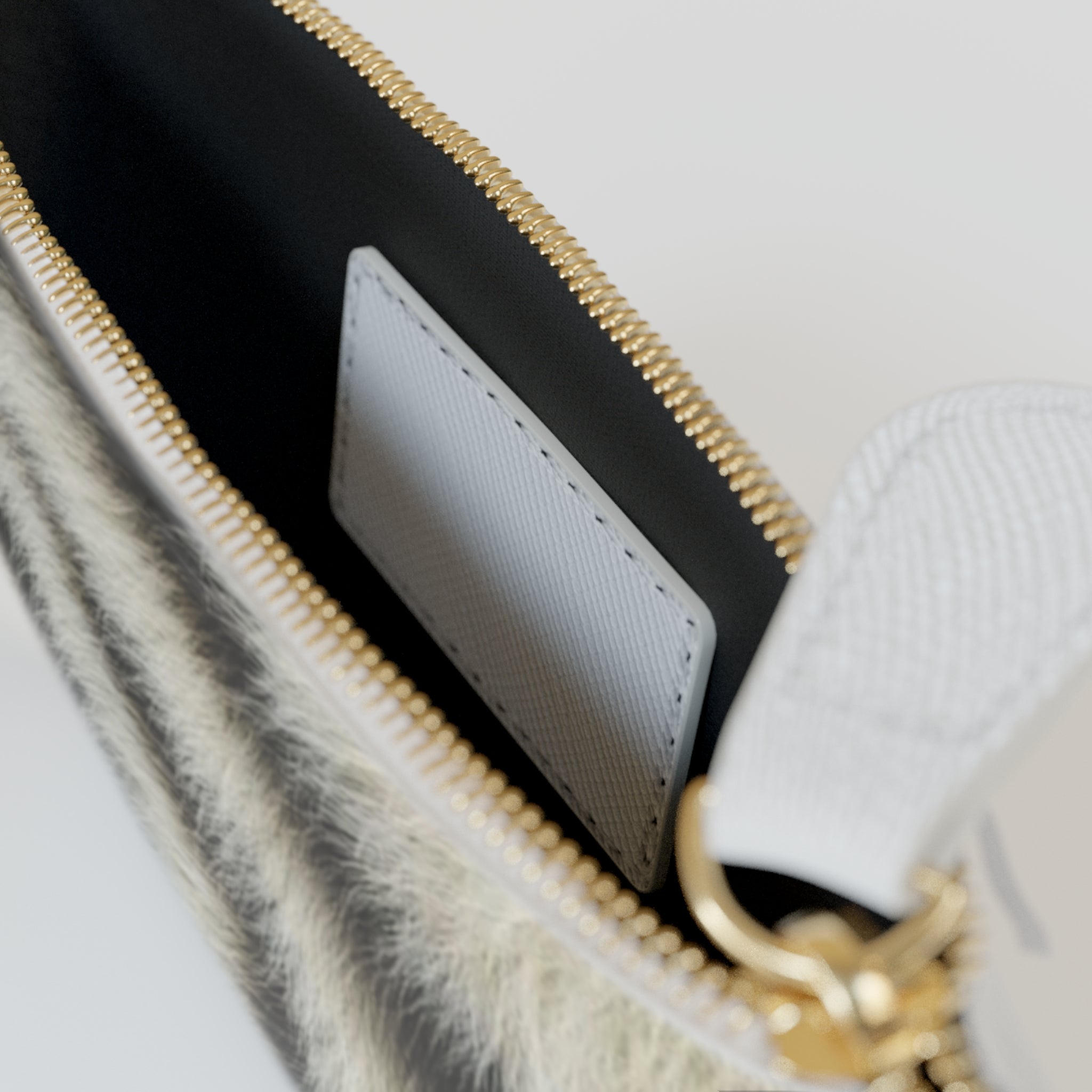 Mini Clutch — Luxury Faux Fur Zebra Print Wristlet