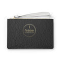 Black Pebbled Clutch Bag – Minimal Leather Wristlet Purse