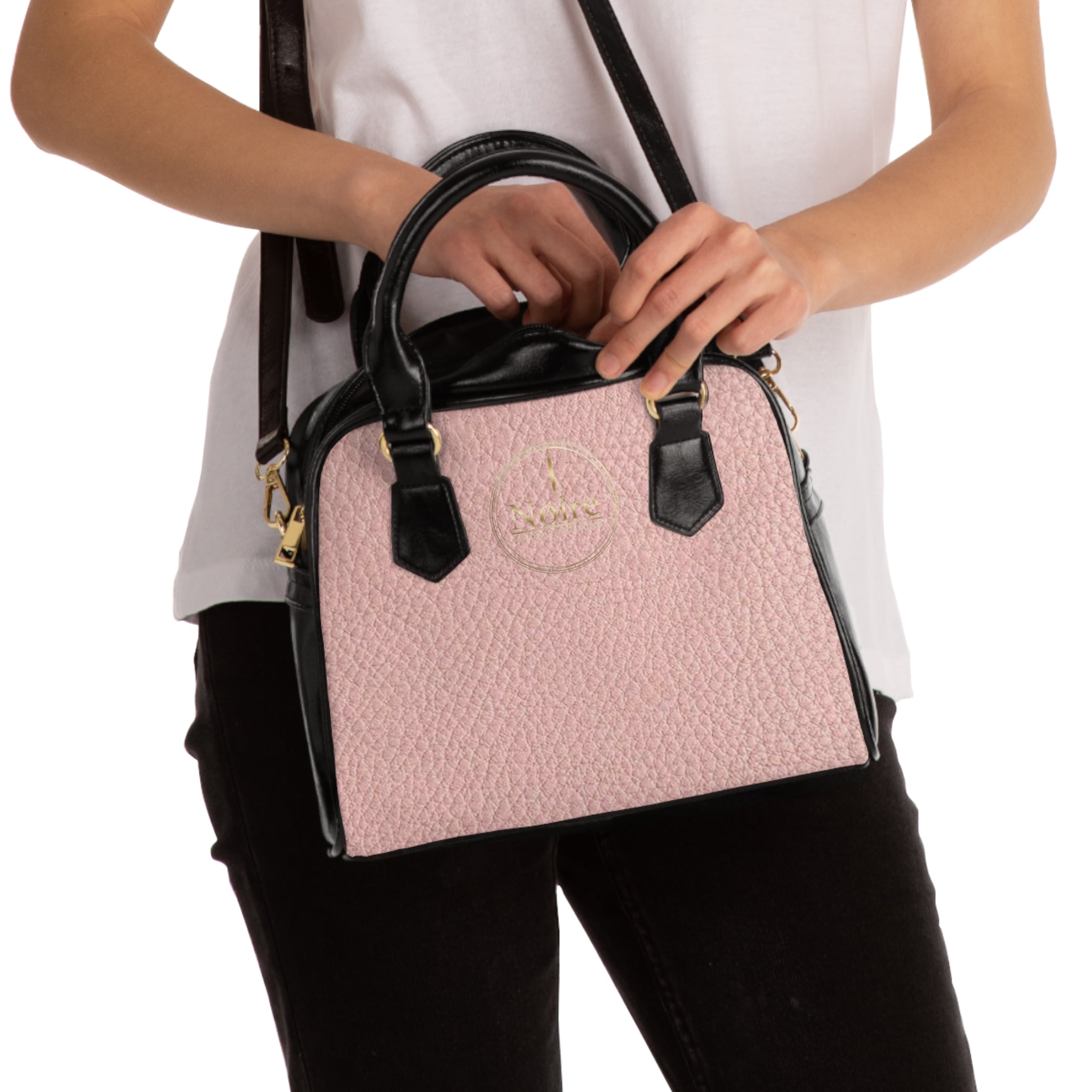 Pink Pebbled Shoulder Handbag — Compact Leather-Style Satchel for Everyday Chic