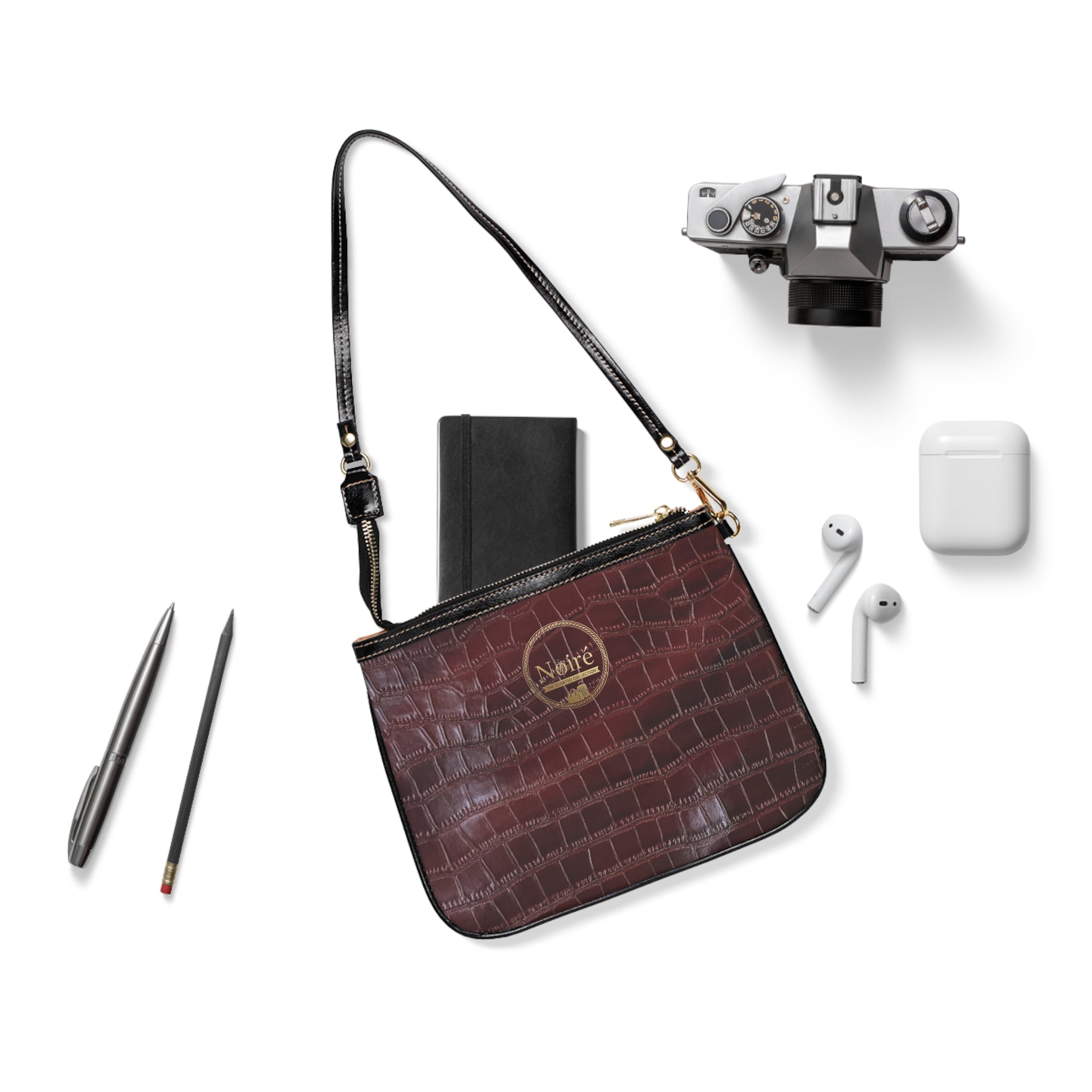 Maroon Small Shoulder Bag | Solid Color Crossbody Purse
