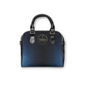 Leatherette Shoulder Handbag – Midnight Blue Textured Tote