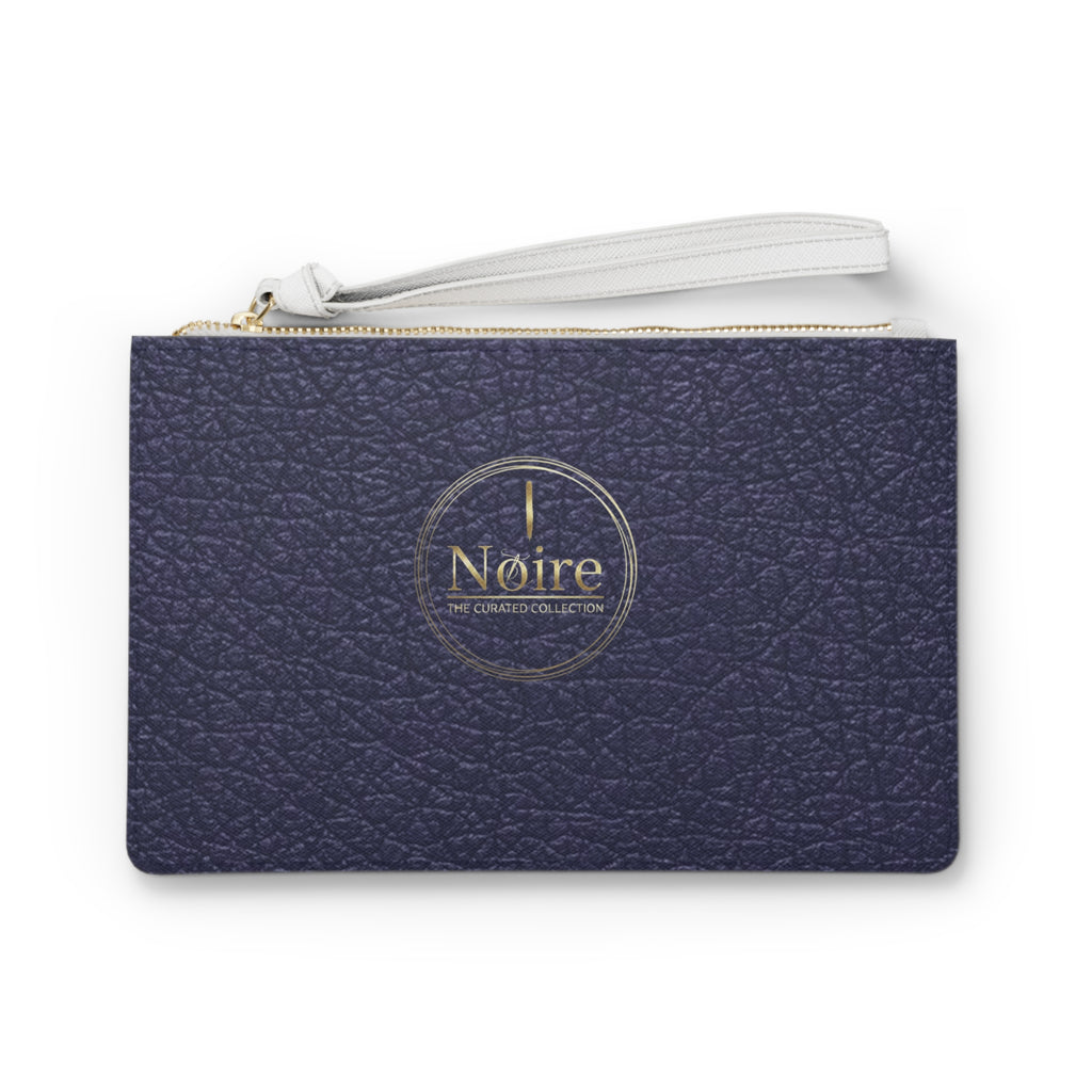Navy Textured Leather Clutch Bag – Wristlet Evening Purse