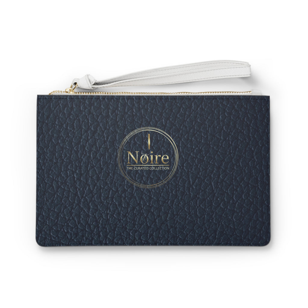 Royal bluePebbled Leather Wristlet Clutch Bag – Minimal Zipper Pouch