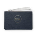 Royal bluePebbled Leather Wristlet Clutch Bag – Minimal Zipper Pouch