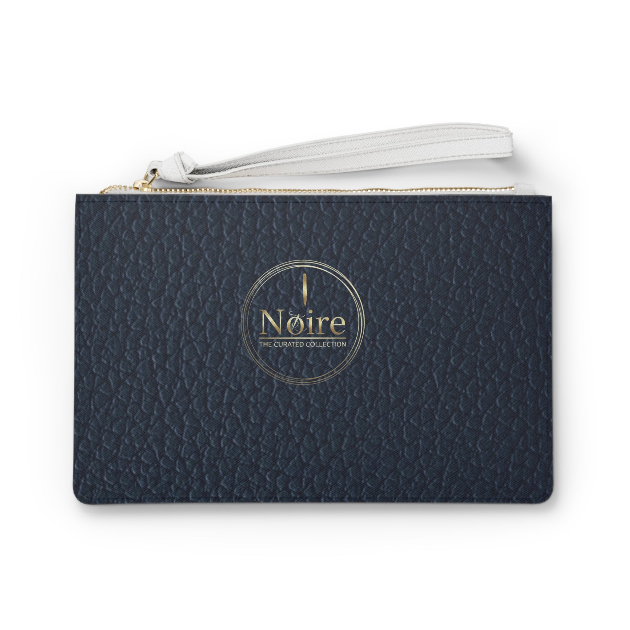 Royal bluePebbled Leather Wristlet Clutch Bag – Minimal Zipper Pouch