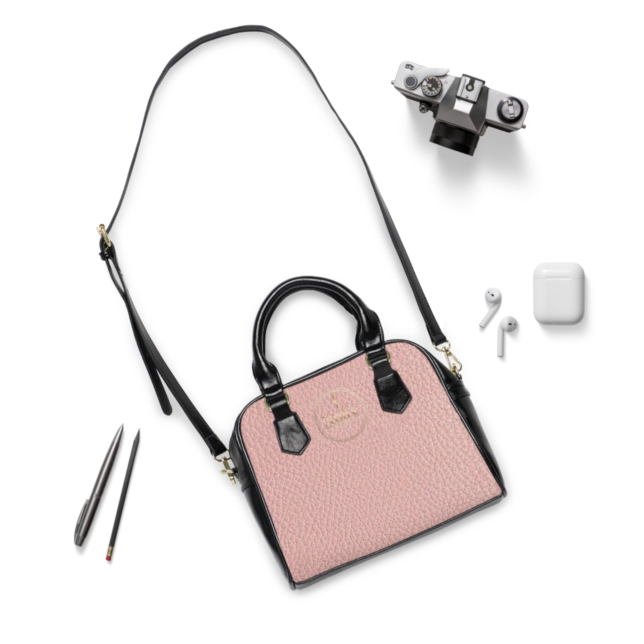 Pink Pebbled Shoulder Handbag — Compact Leather-Style Satchel for Everyday Chic